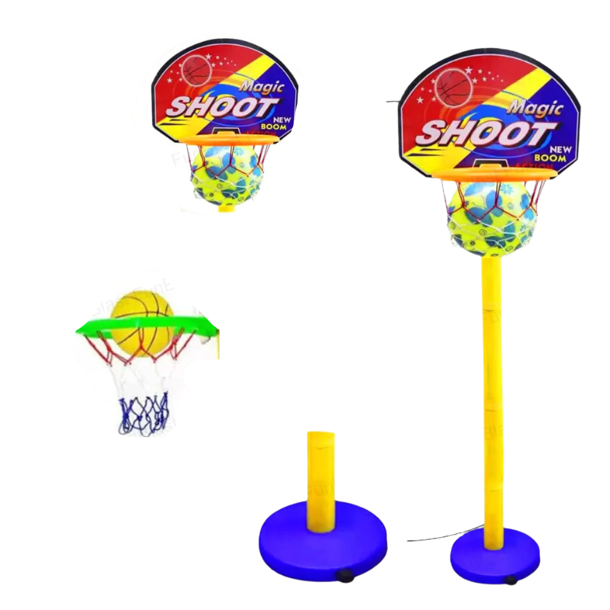 HoopStars | Segna divertimento di gioco infinito - Set da basket regolabile per bambini con palla, cerchio e rete