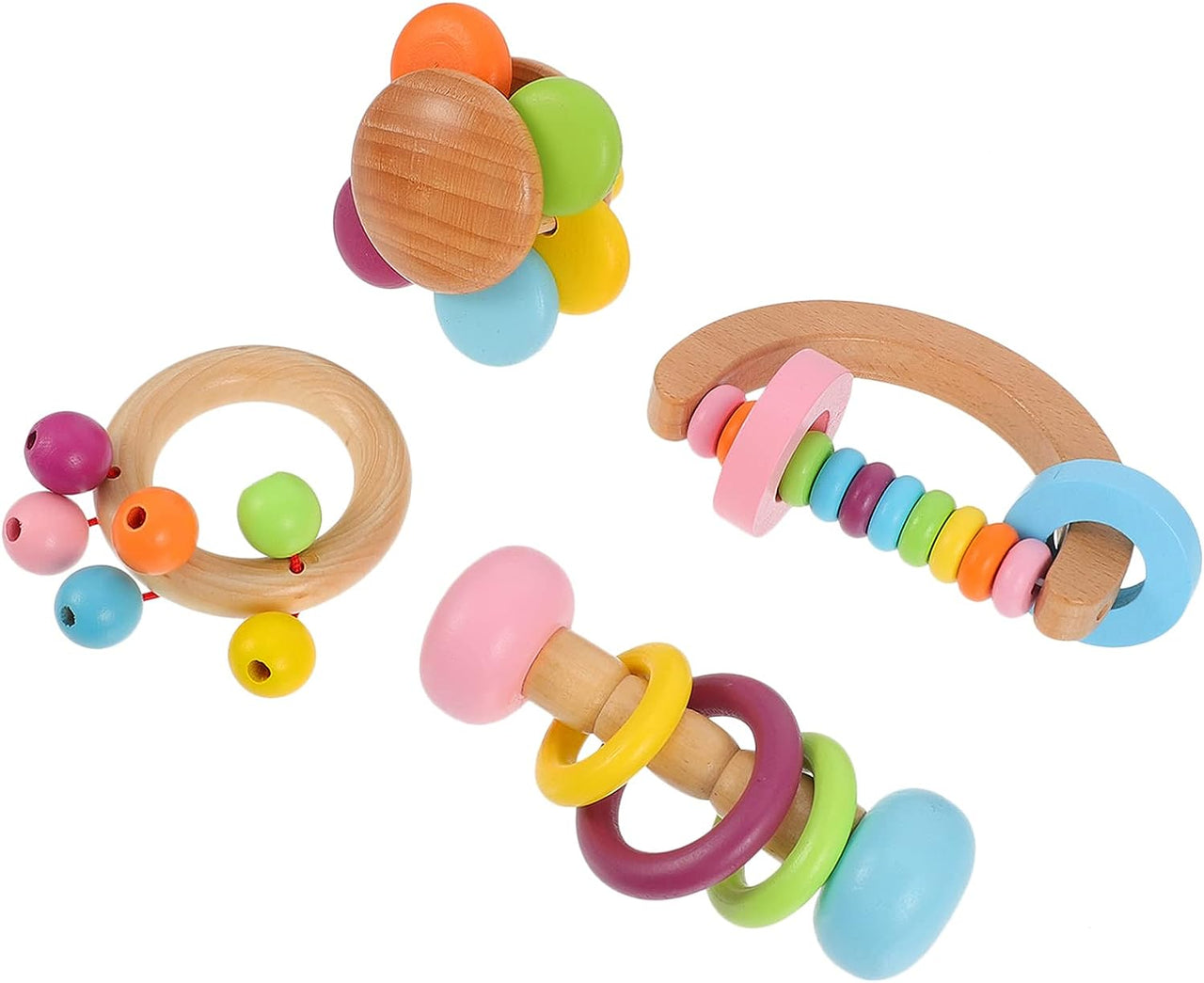 Ecotoys RattlePlay | Divertimento sensoriale per i più piccoli - Sonagli Montessori in legno