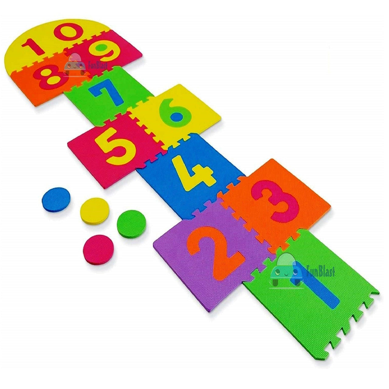 JumpJoy | Springplezier voor binnen en buiten - Zachte schuimrubberen hinkelmat voor kinderen