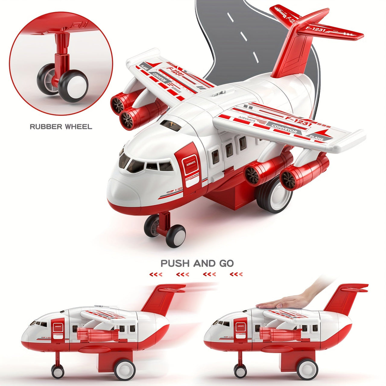SkyRescue | Przygodowa zabawa - Zestaw do zabawy samolot i wóz strażacki z matą do zabawy