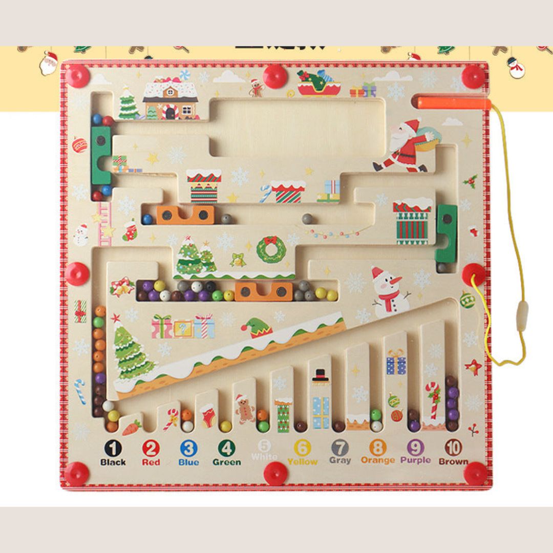 Magnetix Labirynt Kolorów Puzzle | Odkryj Kolory i Cyfry - Edukacyjna Zabawka Montessori