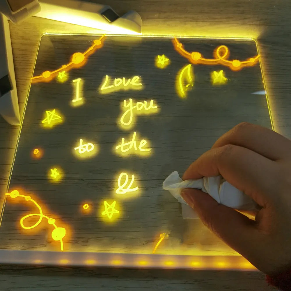 Lámpara LED Personalizada | Tablero de Mensajes Creativo para Niños - Recargable y Extensible