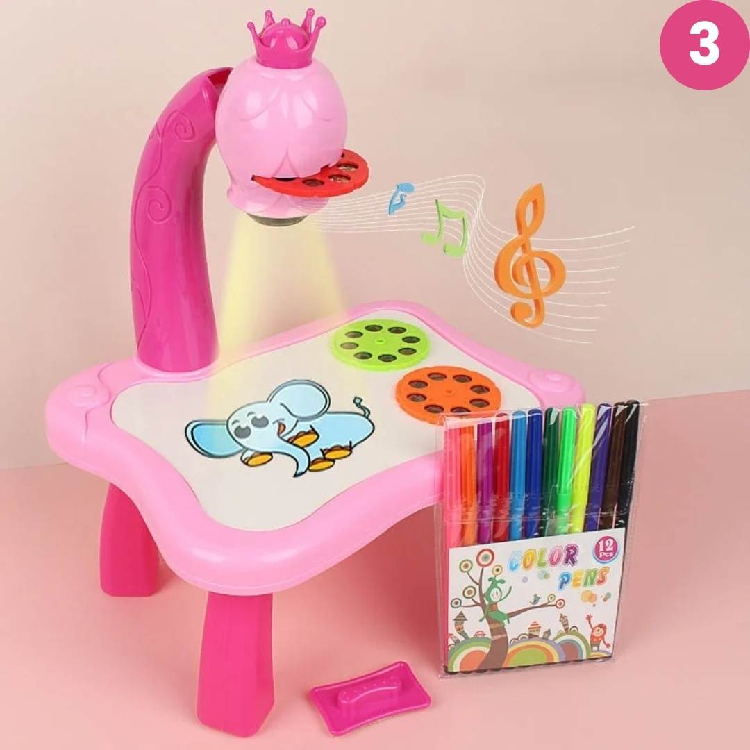 ArtGlow-Projektor | Inspiriere Kreativität & Lernen - LED Zeichenstift & Schreibtafel für Kinder