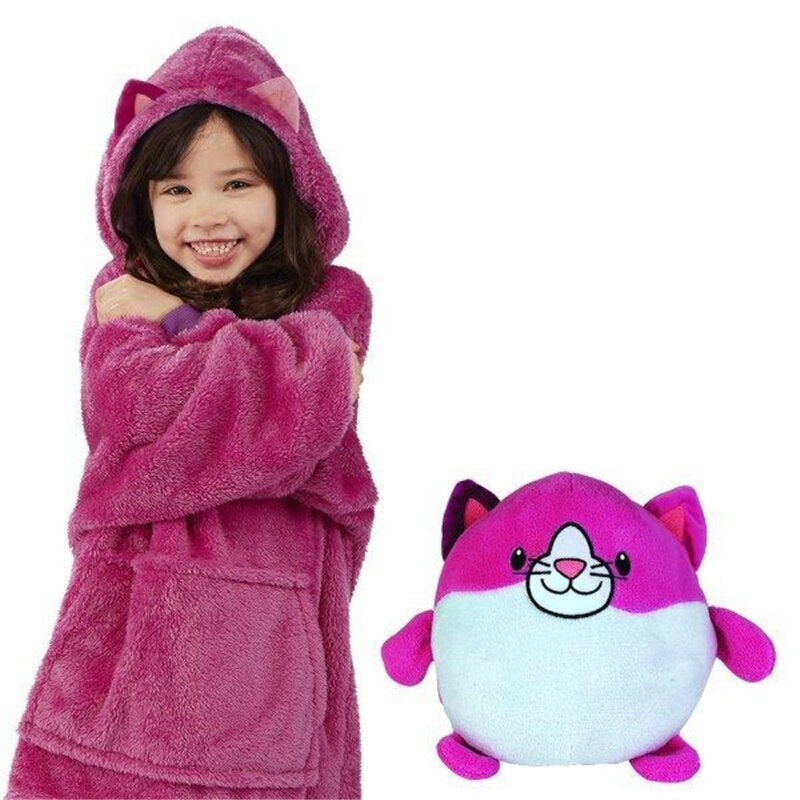 SnugglePals | Knus comfort - 2-w-1 dziecięca bluza z kapturem zwierzątko poduszka zabawka na zimę