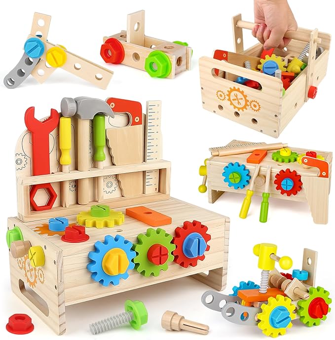 Ecotoys FixiBoard | Fördert Kreativität und Fähigkeiten - Pädagogisches Holzspielbrett