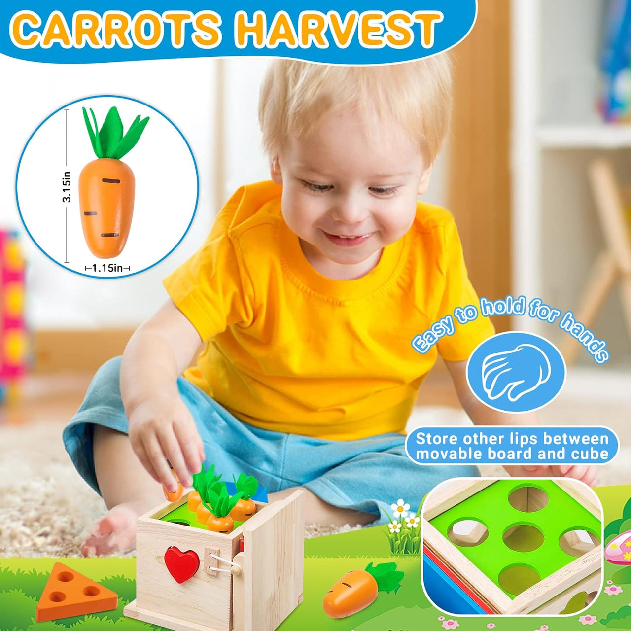 EcoToys EduPlay Box | Stimola l'apprendimento e la scoperta - Set di gioco in legno Montessori