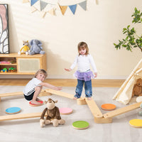 Thumbnail for Ecotoys Schritt & Balance | Abenteuerlicher Spielspaß - Montessori-Balancebalken und Trittsteine für drinnen und draußen!
