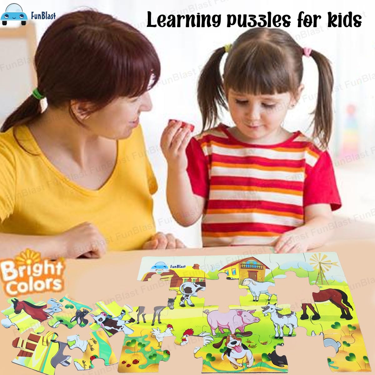 PuzzelZoo | Edukacyjna zabawa - Drewniana układanka ze zwierzętami dla dzieci