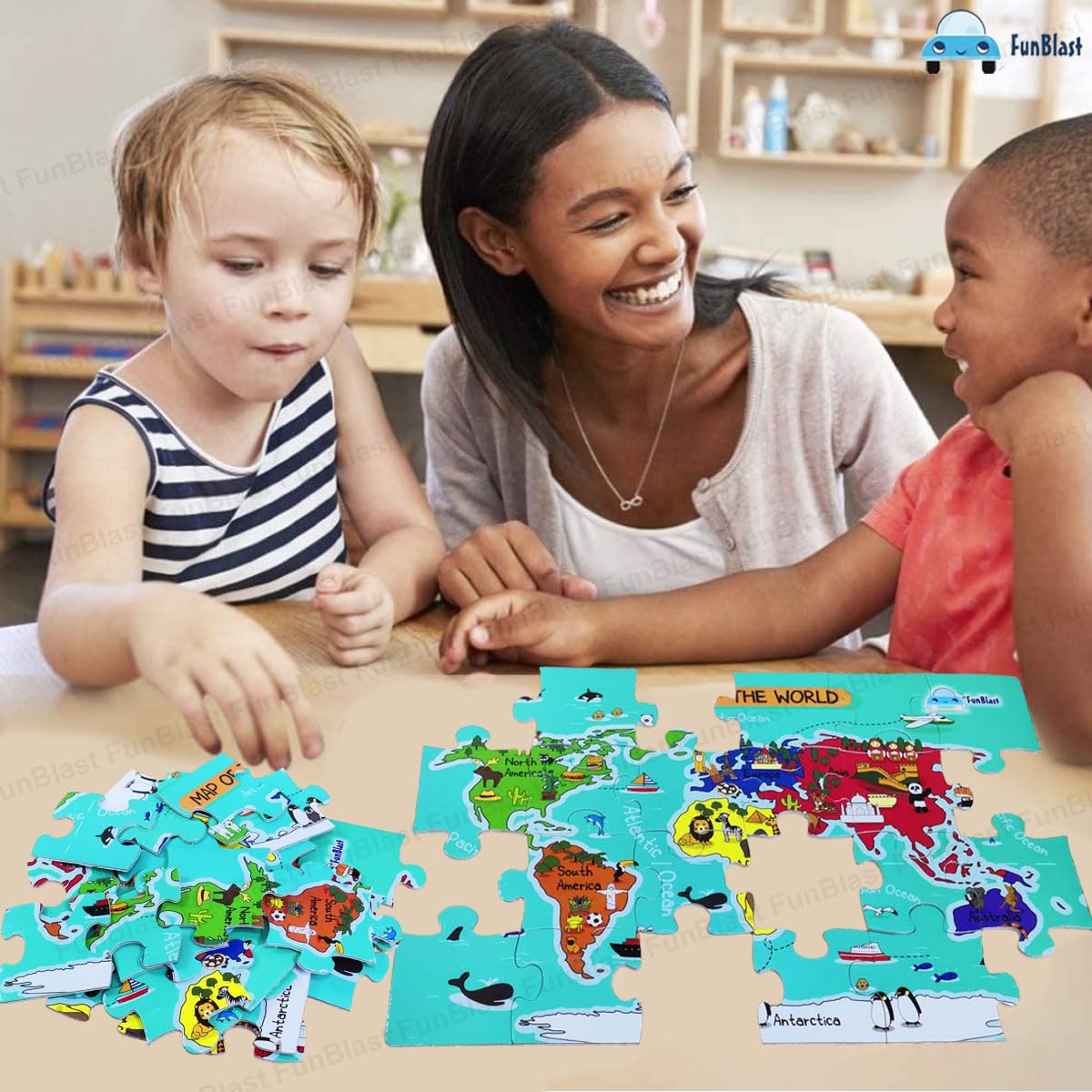 GeoQuest | Scopri il mondo giocando - Puzzle mappa del mondo educativa per bambini