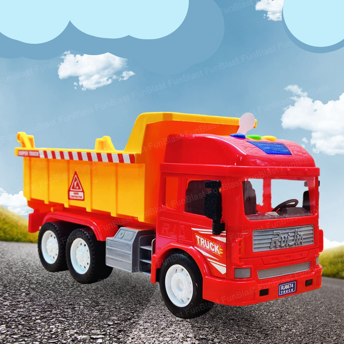 KrachtTruck | Plaisir de jeu robuste - Camion basculant à friction avec lumière et son pour enfants