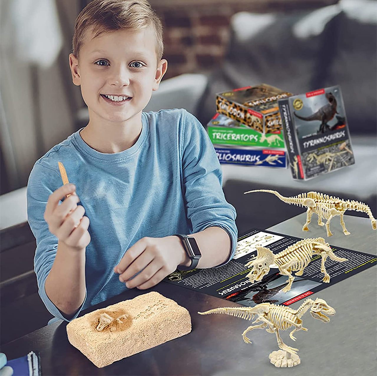 DinoDiggers | Experience an exciting archaeological adventure! - Dig and discover dinosaur fossils with this educational excavation set