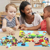 Thumbnail for PuzzleSafari | Avontuurlijk leerplezier - Dierenrijk panorama puzzel voor kinderen