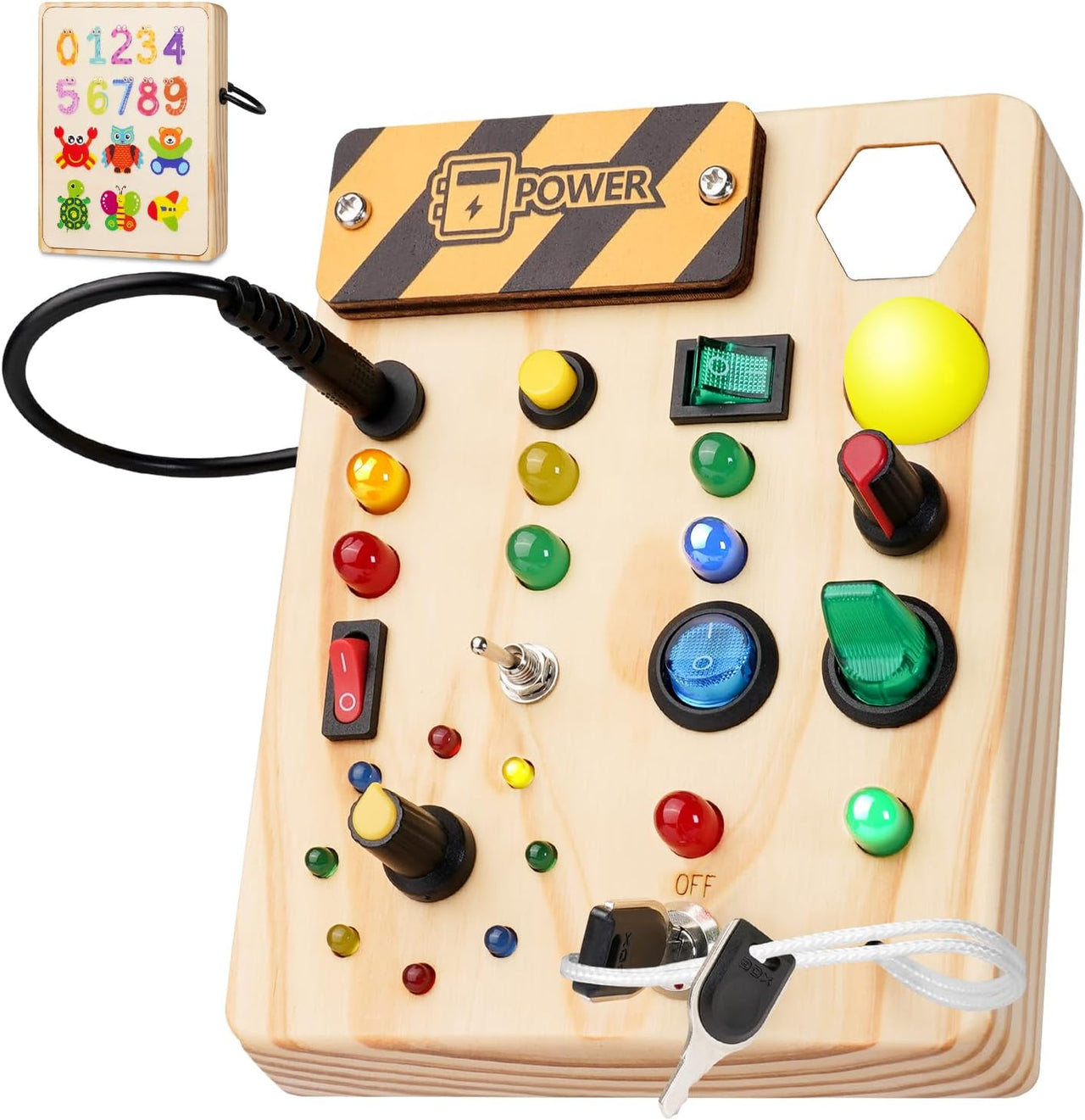 EcoToys GlowSwitch | Rozwijaj kreatywność swojego malucha - Montessori LED drewniana tablica do zabawy