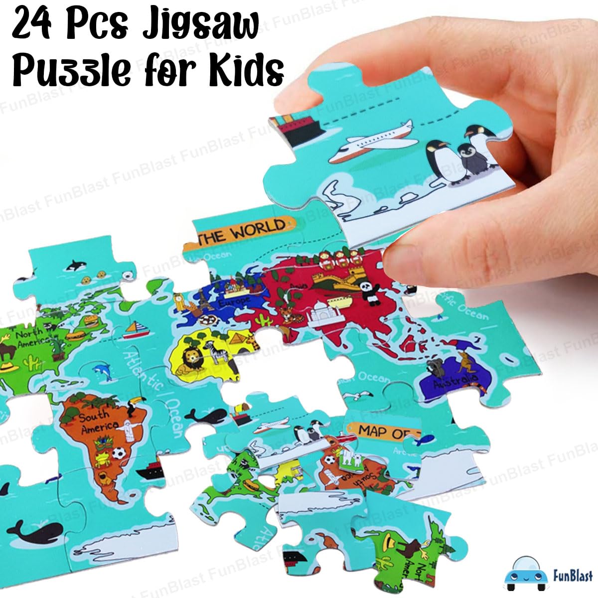 GeoQuest | Scopri il mondo giocando - Puzzle mappa del mondo educativa per bambini