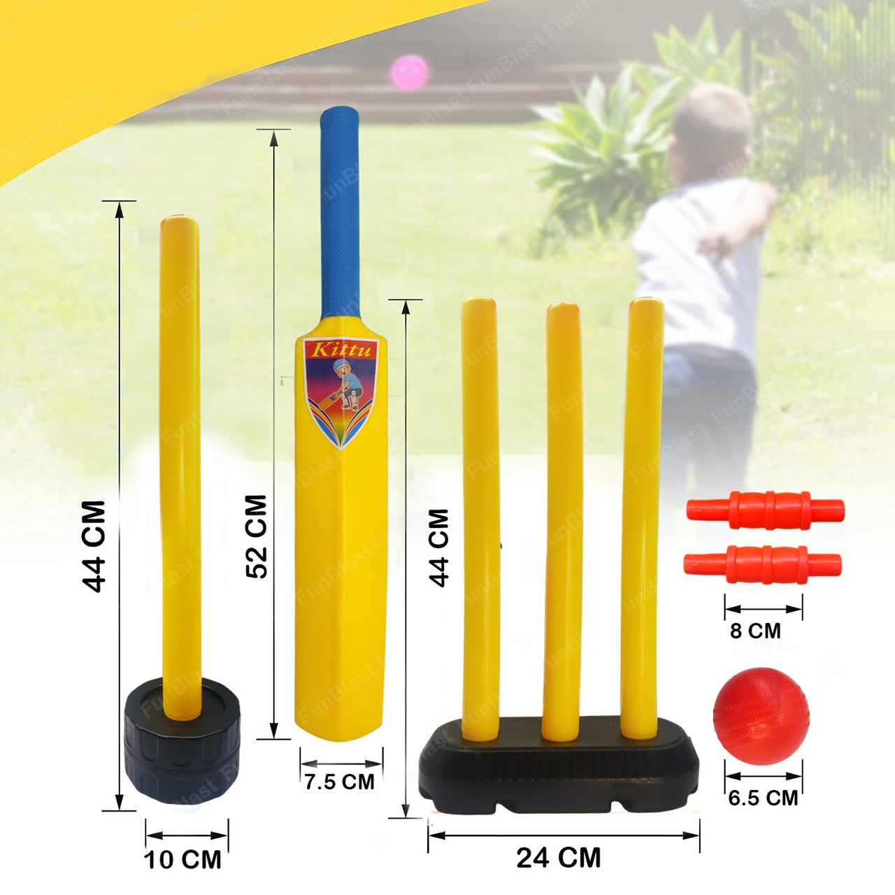 BatBoy | Colpisci un fuoricampo - Set completo di cricket in plastica per bambini
