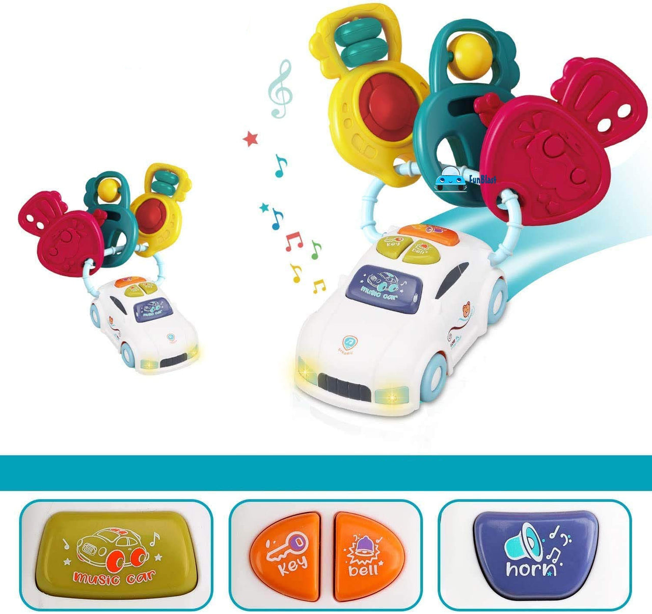 KeyTunes | Spielerisches Lernen - Educative musikalische Autoschlüssel mit Licht und Sound