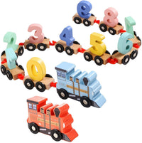 Thumbnail for EcoToys Puzzle Train | Colorful fun - Educational wooden train with letters and numbers