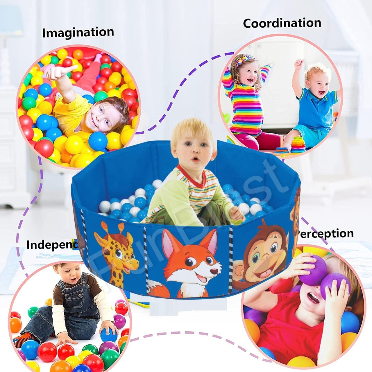 BalloFun | Spielen und Entdecken - Faltbare Bällebad für drinnen und draußen