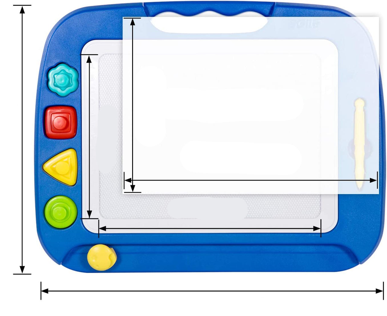 Magnetix MagniSketch | Amusement créatif infini - Grand tableau magnétique de dessin avec 4 couleurs et tampons