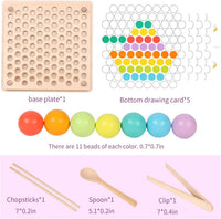 Thumbnail for Ecotoys Grip & Play | Fine motor skills and learning fun - Wooden bead board with tweezer game for educational development!
