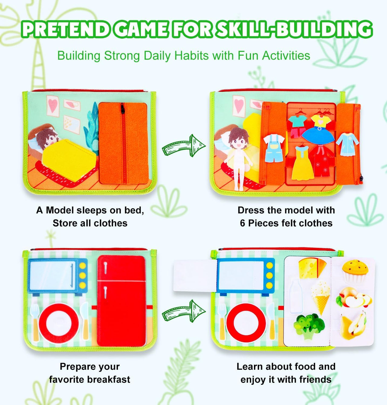 EduPlay Busy Board | Stimuliere Lernen - Montessori Aktivitätsboard für Kleinkinder