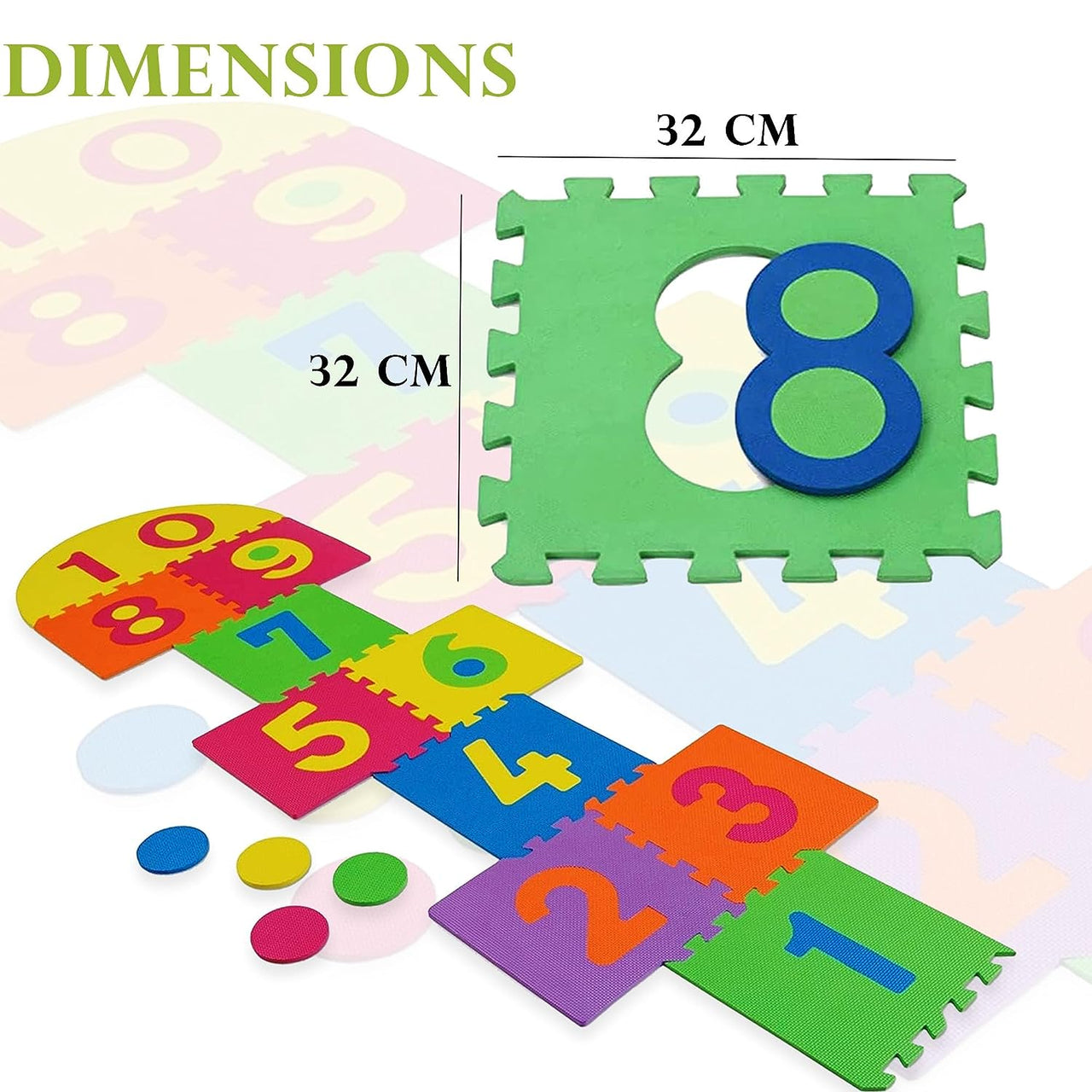 JumpJoy | Springplezier voor binnen en buiten - Zachte schuimrubberen hinkelmat voor kinderen