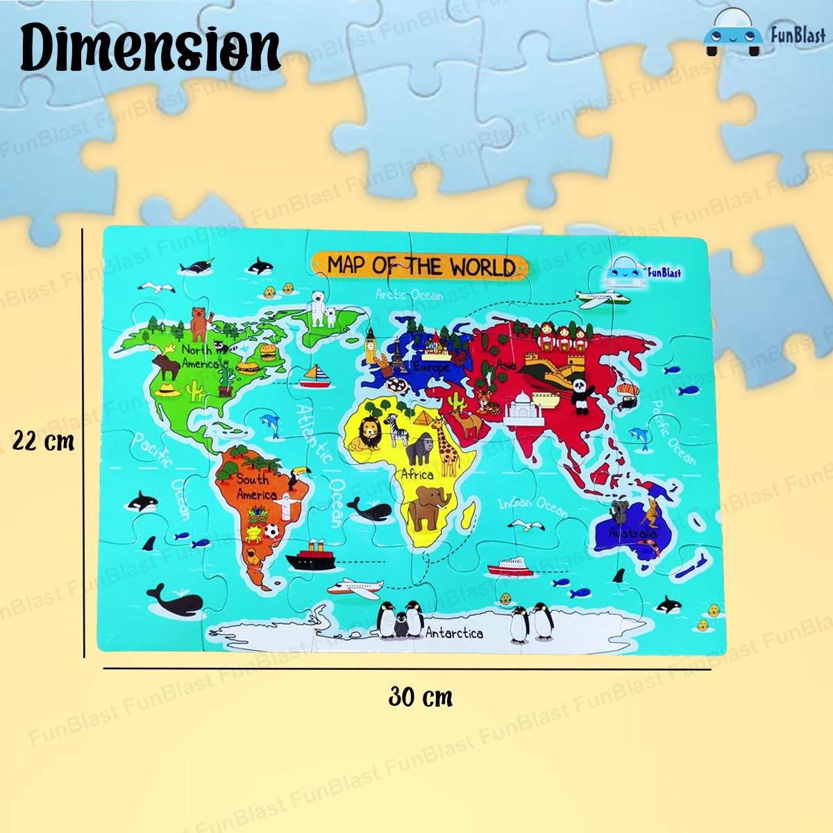 GeoQuest | Scopri il mondo giocando - Puzzle mappa del mondo educativa per bambini