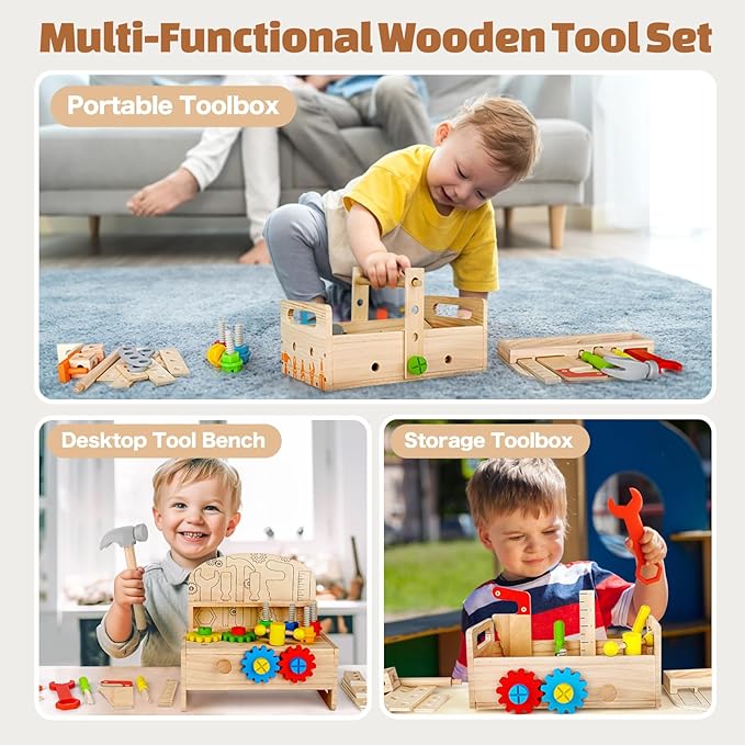 Ecotoys FixiBoard | Fördert Kreativität und Fähigkeiten - Pädagogisches Holzspielbrett