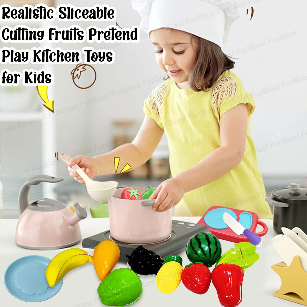 MiniChef | Schneiden und Spielen - Lernspielzeug Obstschneideset für Kinder