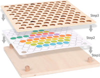 Thumbnail for Ecotoys Grip & Play | Fine motor skills and learning fun - Wooden bead board with tweezer game for educational development!