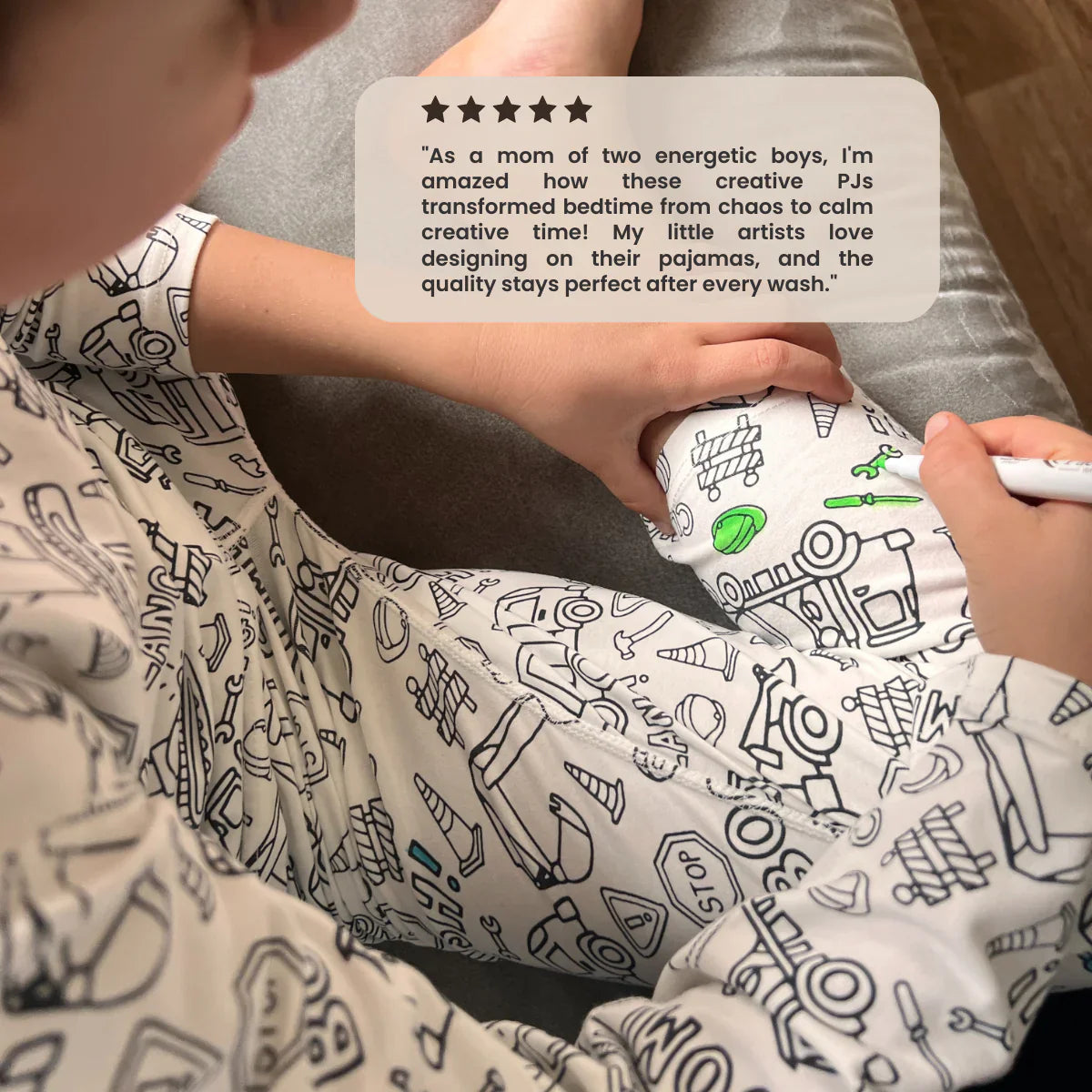 TruckTales | Färger och drömmar - DIY pyjamaset med tuffa fordon