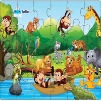 Thumbnail for PuzzleSafari | Avontuurlijk leerplezier - Dierenrijk panorama puzzel voor kinderen