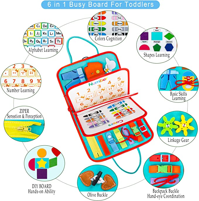 Toddler Activity Board | Play Fun and Learning - Montessori Toys