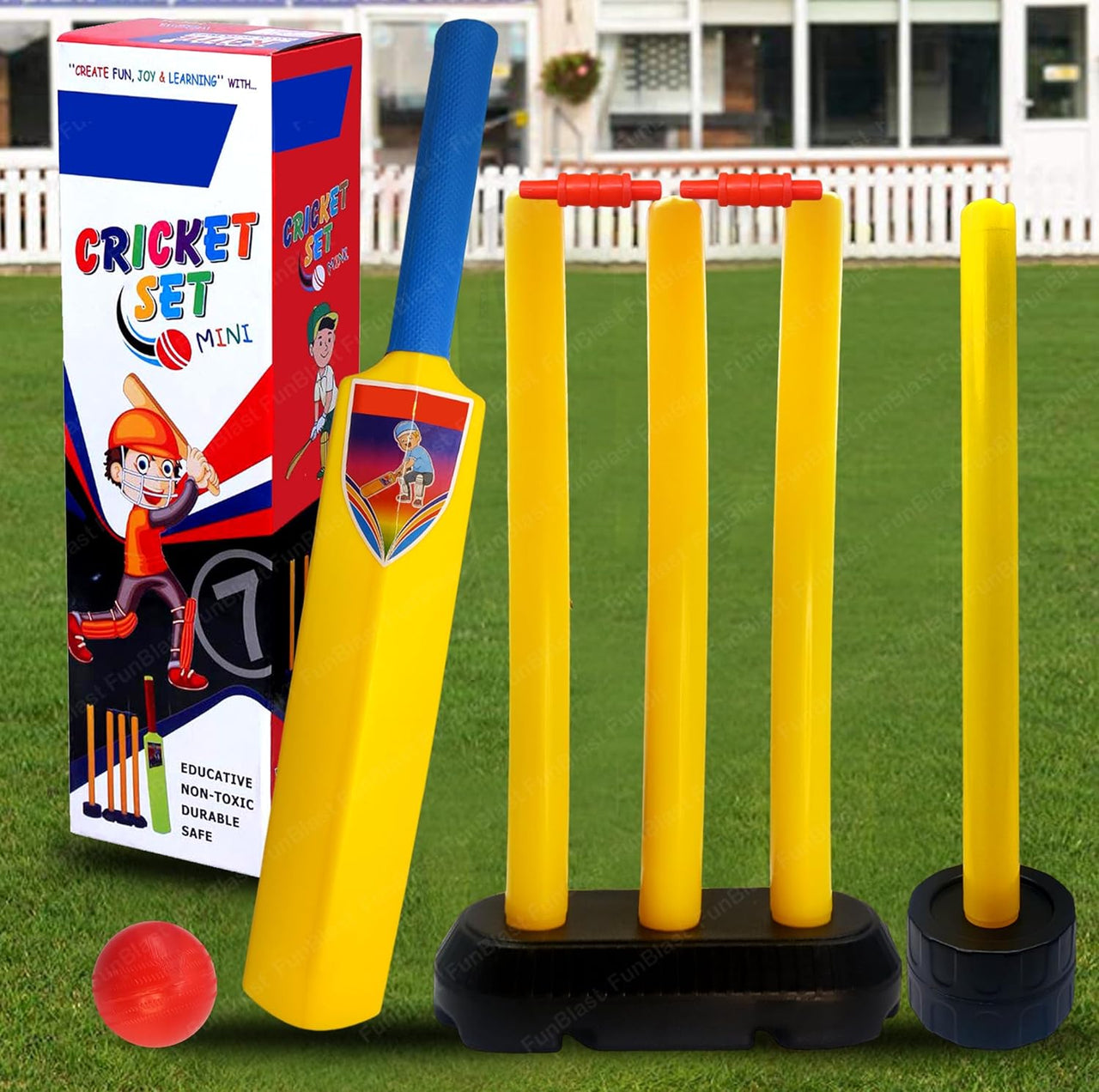 BatBoy | Colpisci un fuoricampo - Set completo di cricket in plastica per bambini