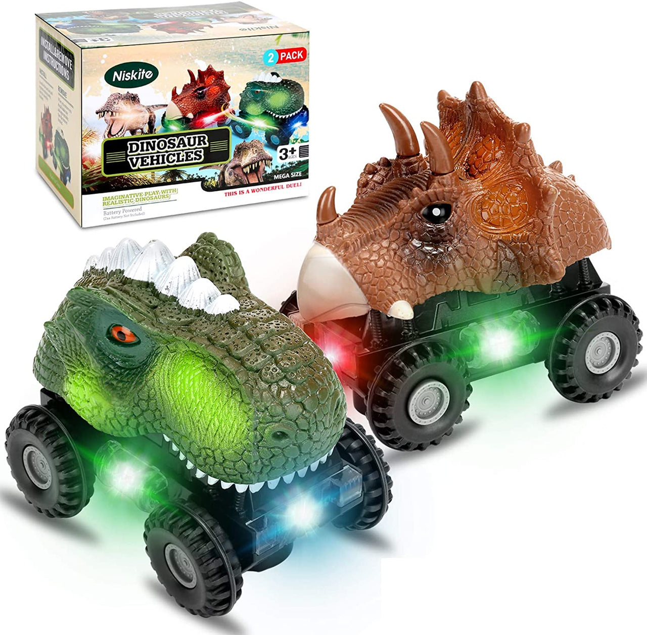 DinoRacers | Brüllende Aktion - Elektrisches Dinosaurierauto mit Licht & Sound