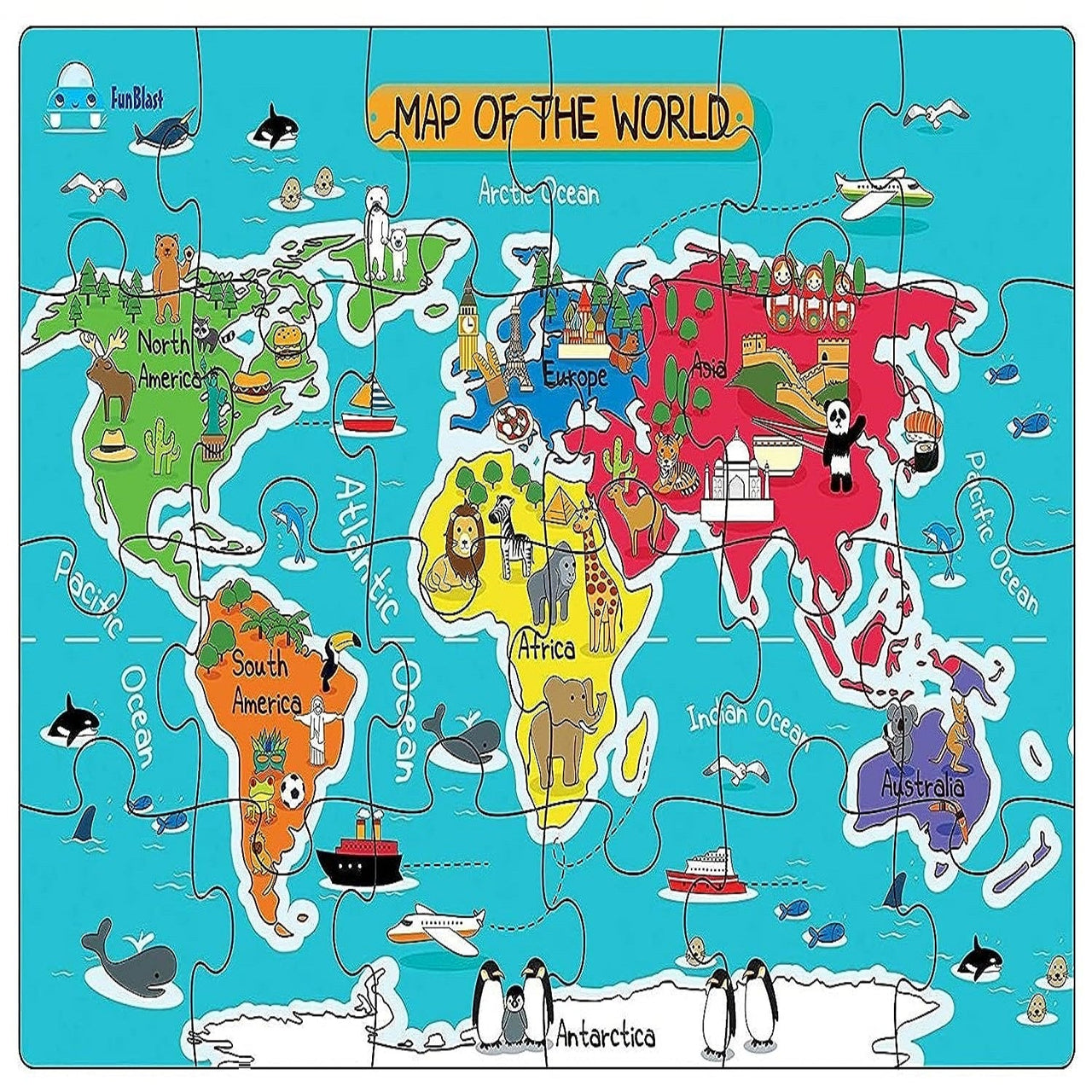 GeoQuest | Scopri il mondo giocando - Puzzle mappa del mondo educativa per bambini