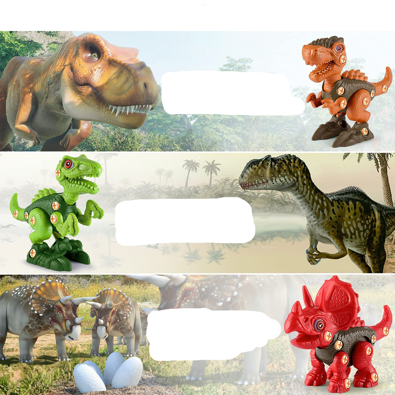 DinoBuild | Baue dein eigenes Abenteuer - Educatives Dinosaurier-Konstruktionsset mit Schrauben & Bohrmaschine