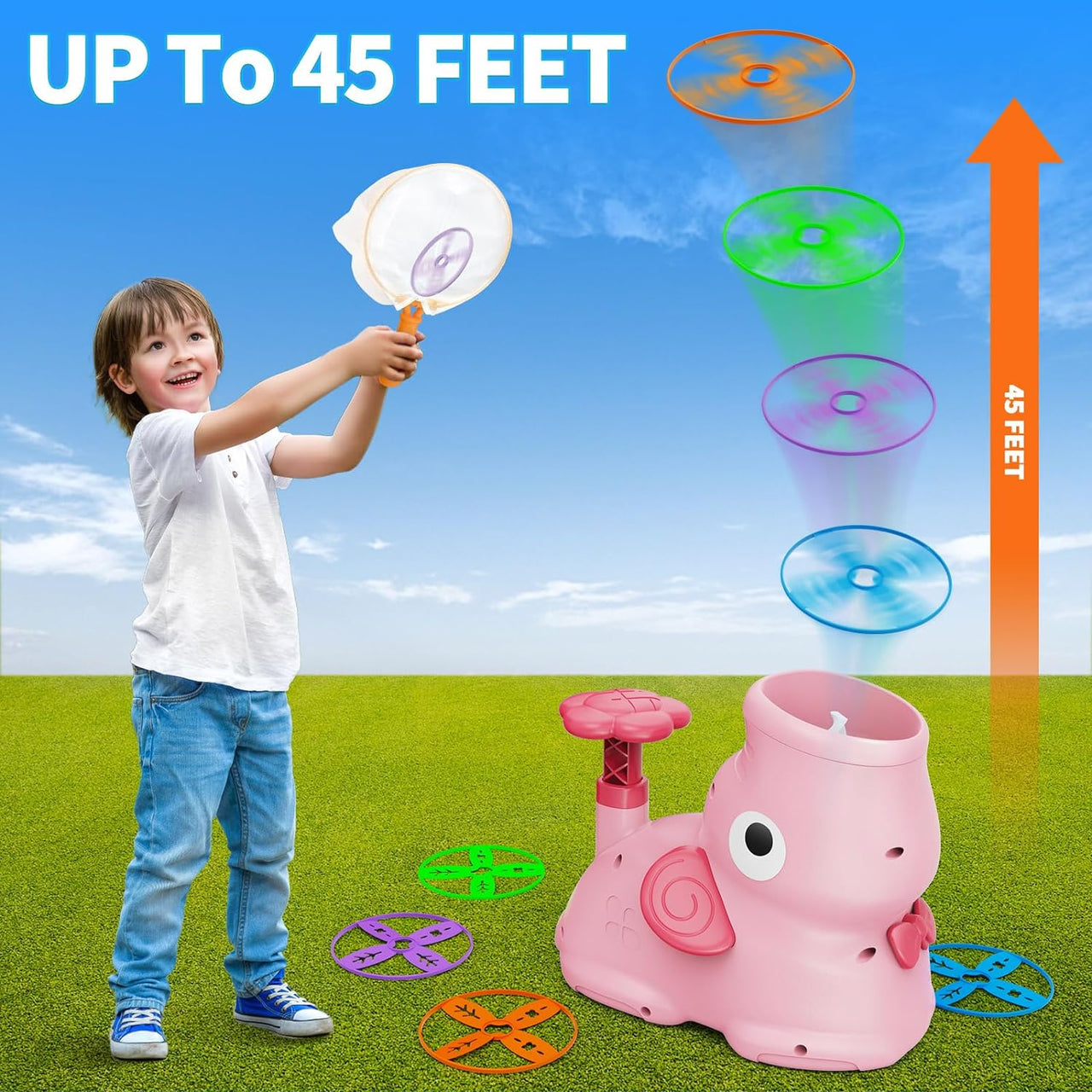 AirZoom Launcher | Bringen Sie Spielspaß auf neue Höhen - Fliegende Untertasse Spielset