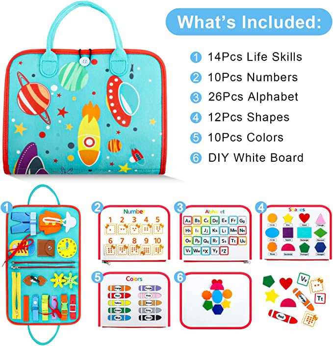 Toddler Activity Board | Play Fun and Learning - Montessori Toys