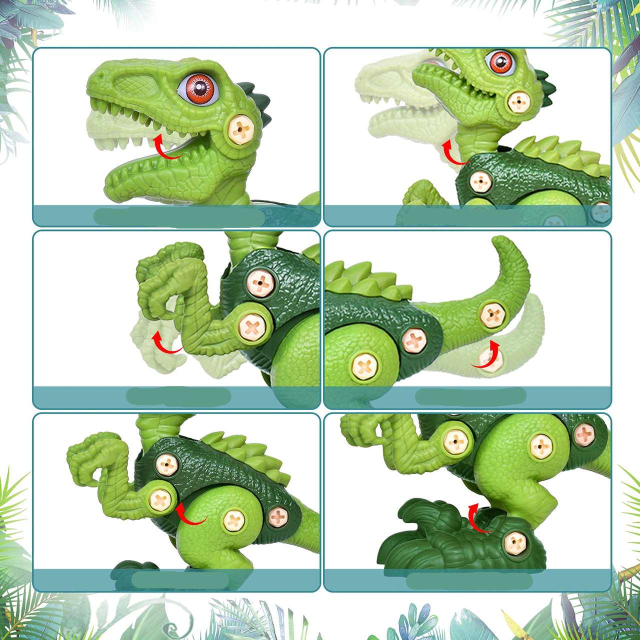 DinoBuild | Baue dein eigenes Abenteuer - Educatives Dinosaurier-Konstruktionsset mit Schrauben & Bohrmaschine