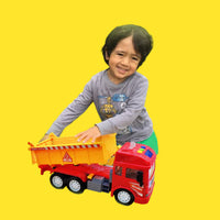 Thumbnail for KrachtTruck | Plaisir de jeu robuste - Camion basculant à friction avec lumière et son pour enfants