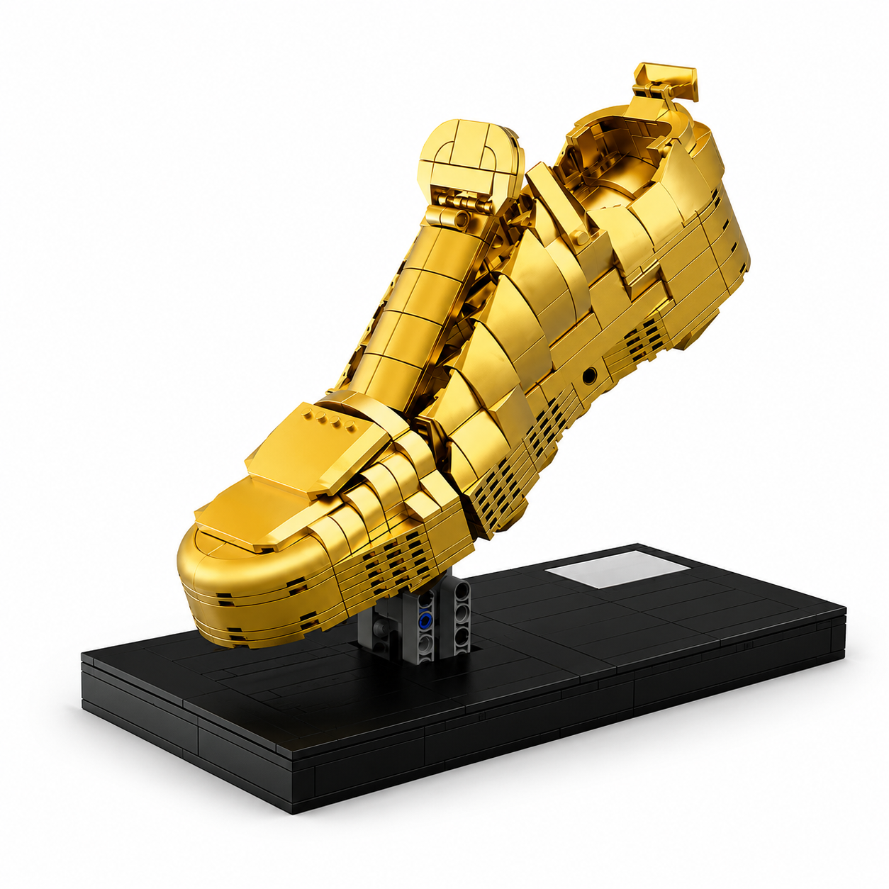Ensemble de construction Trophée de football | Modèle d'exposition doré en briques pour collectionneurs