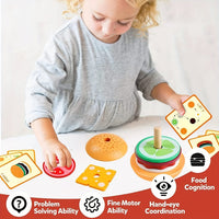 Thumbnail for BurgerStack | Spielerisches Lernen Stapeln - Montessori Holz-Hamburgerset