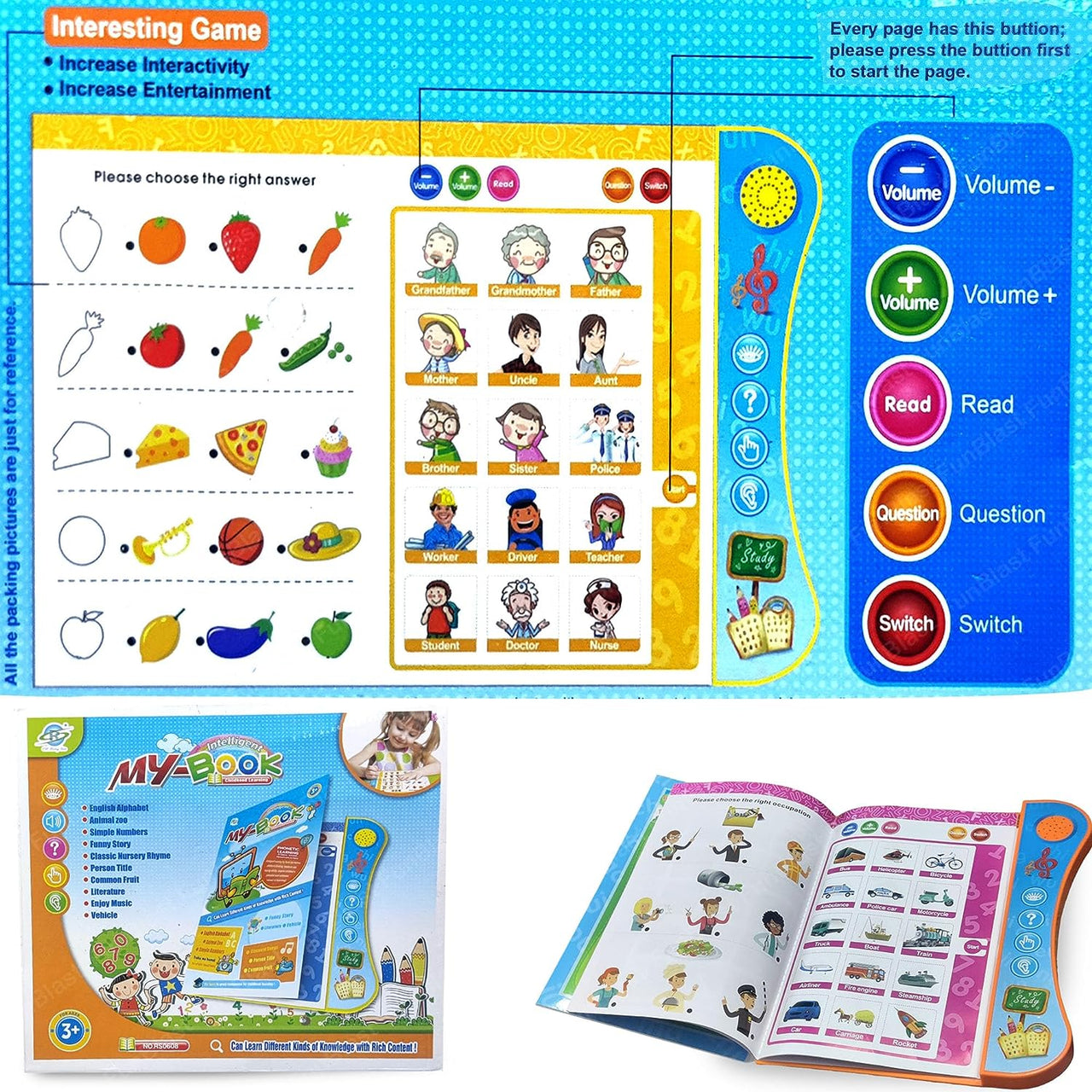 SmartRead | Apprendre en jouant avec le son - Livre éducatif interactif avec audio et stylet pointant
