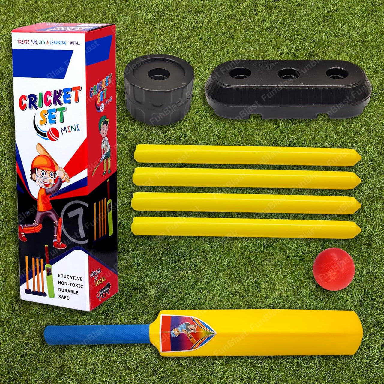 BatBoy | Colpisci un fuoricampo - Set completo di cricket in plastica per bambini