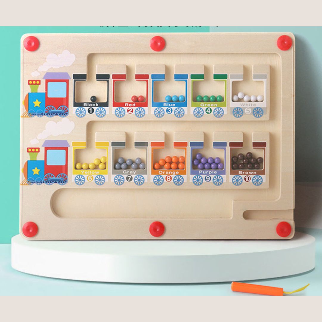 Magnetix Labirynt Kolorów Puzzle | Odkryj Kolory i Cyfry - Edukacyjna Zabawka Montessori