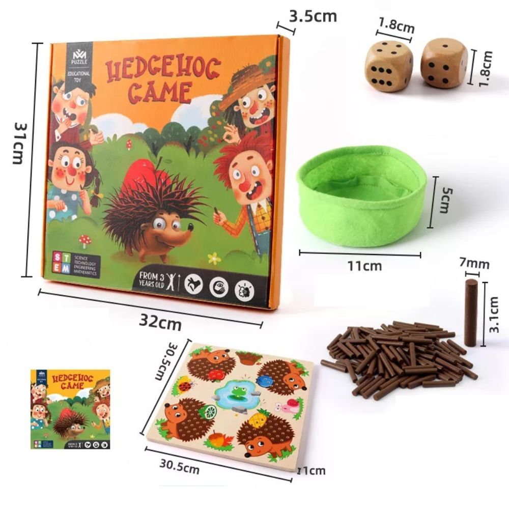 EcoToys Jogo de Tabuleiro Ouriço | Educativo e Divertido - Jogo para Crianças