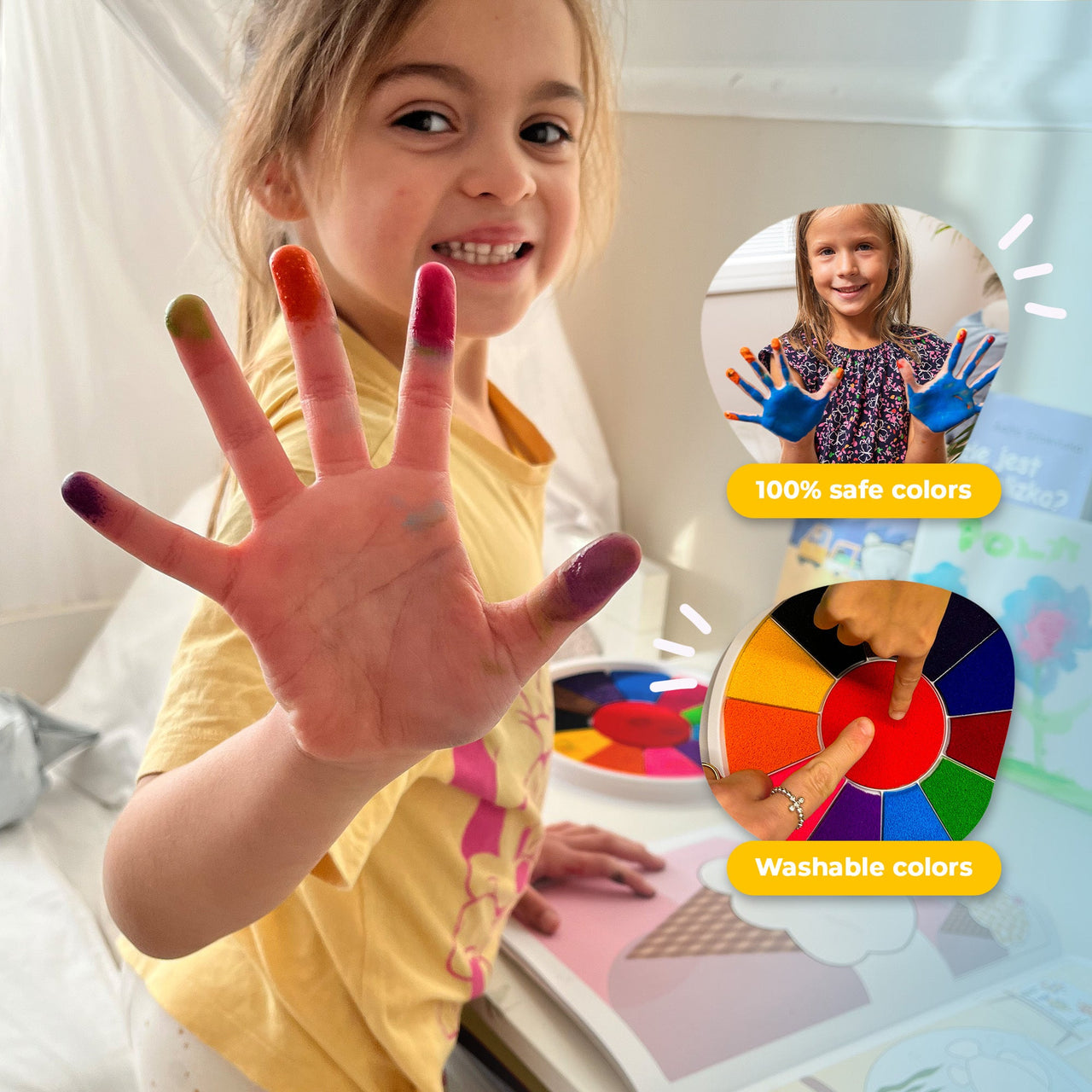 Creativo con color | Diversión mágica para jugar - ¡Diversión con pintura de dedos para pequeños artistas!