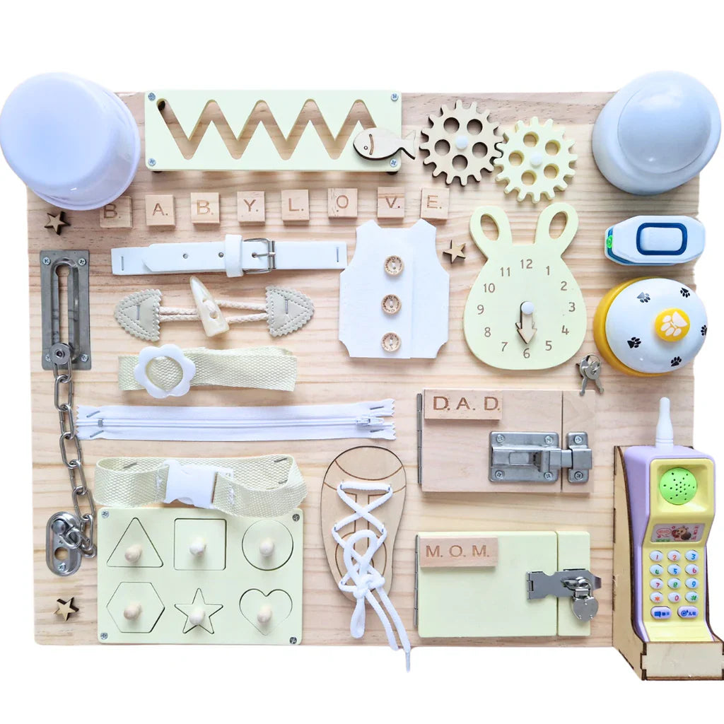 Happy Skills | Development with pleasure - DIY Busy Board Materials