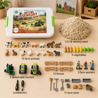 Thumbnail for Bauernhof Sandspielset | Kreatives Sandkasten-Set mit Bagger- und Bauzubehör
